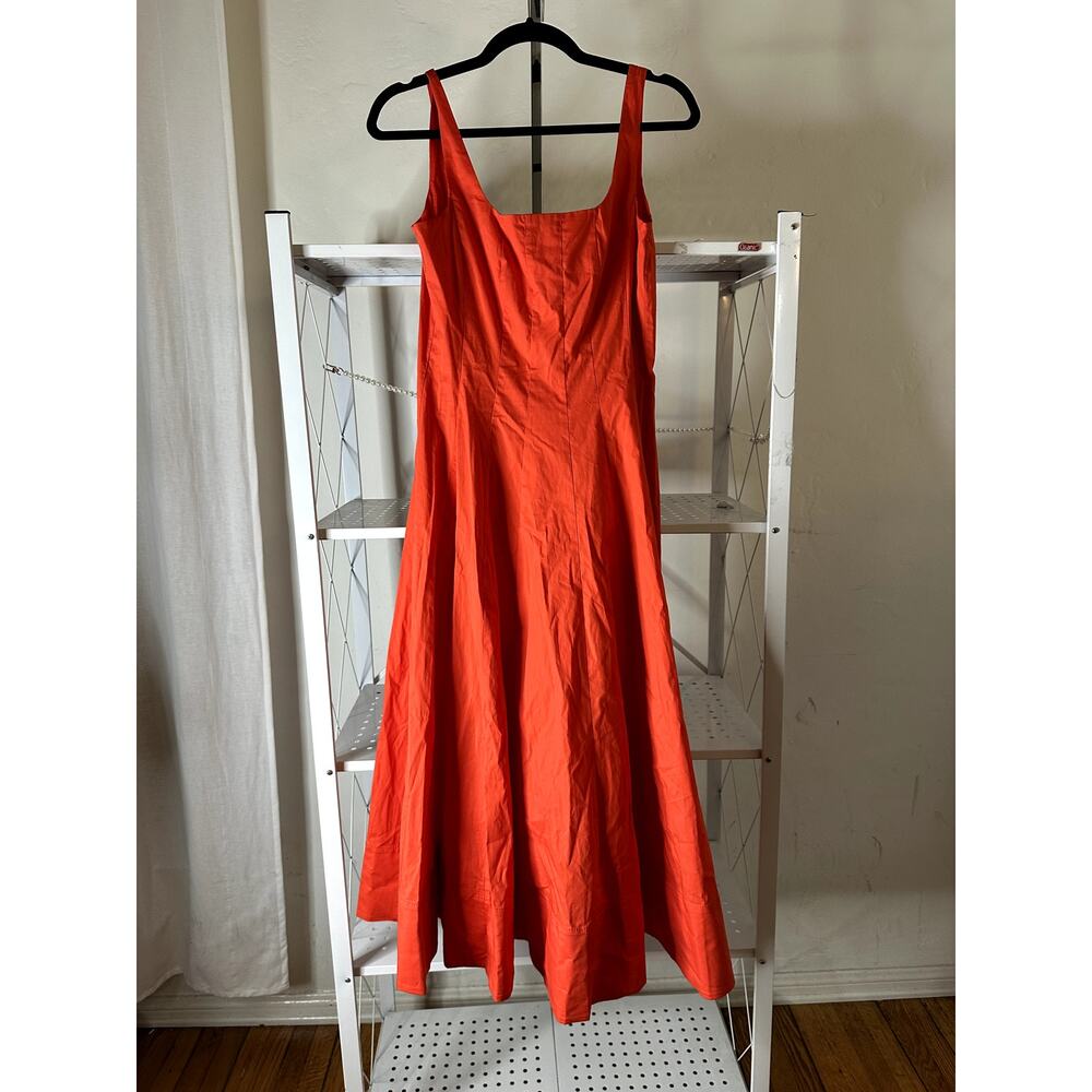 STAUD Wells Dress in Orange 2